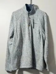 Eddie Bauer Mens Barley Gray Radiator Fleece Quarter-Zip Pullover Jacket