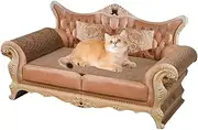 Cat Cardboard Sofa, Corrugated Cardboard Scratchboard Cat Scratcher Sofa Shape Cat Scratching Board Vintage Style Cat Furniture Protector for Indoor Cats Playing Rest