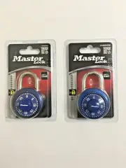 2 pack Masterlock 1530DCM Blue Combination Padlock Master Lock Anti Shim Colors