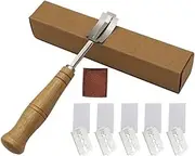 KNVIUE Bread Lame Tool Dough Scoring Knife with Wooden Handle, 5 Blades & One Leather Cover Included