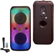 MR DJ FLAME2200 6.5" X 2 Rechargeable Portable Bluetooth Karaoke Speaker with Pa