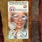 EZ MAKEUP MAKE UP GLASSES 3X Magnification LED light w/Battery Rotating Len D2
