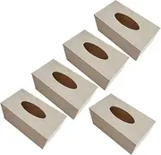 5pcs Blank Wooden Tissue Box Cover DIY Crafting Holder for Boy Girl Tissue Storage for Home Office and Cars Premium Quality Craft Material for Imagination