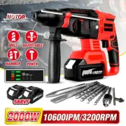 Brushless Cordless Electric Hammer Drill 3200RPM Rotary Hammer 26mm Impact Drill