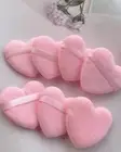 8pcs Pink Heart Velvet Powder Puff Set Dual-sided Puffs Blurring Baking Setting