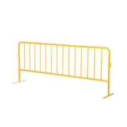 Vestil Heavy Duty Yellow Steel Crowd Control Interlocking Barrier with Both Flat