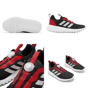 【adidas 愛迪達】童鞋 ActiveFlex BOA 3.0 K 中大童 小朋友 黑 紅 運動鞋 快速綁帶(HP2501)