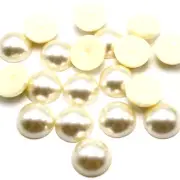 30 Ivory Half Pearl Bead 18mm Flat Back Scrapbook Craft Flatback Beads