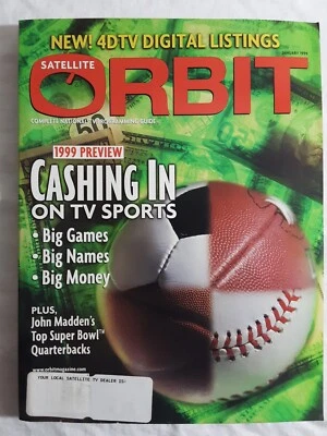 Satellite Orbit magazine Jan 1999 John Madden, Mike Tyson vs Francois Botha RARE