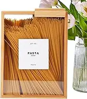 Container for Rice,Acrylic Wooden Cereal Organizer - Moisture-Resistant Sealed Clear Rice Container with Slide Lid for Pantry Counter Cereal Dry Goods Snack