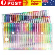 100Pcs Glitter Gel Pens Metallic Neon Ink Craft Kids Adult Colouring Draw NEW