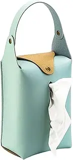 Car Tissue Holder, Leather Tissue Dispenser with Handle, Dispenser for Cars, Portable Car Napkin Holder for Indoor, Outdoor