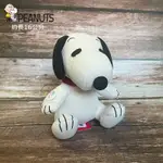 叉叉日貨 史努比 SNOOPY 十字紋布料 坐姿 絨毛玩偶 日本正版【SN74765】