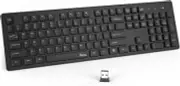 Wireless Keyboard, 2.4 GHz Ergonomic Slim Wireless Computer Keyboard for Laptop,