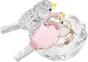 Clear Birds Figurine with Bowl Exquisite Figurine Collectible Art Decorative Table Centerpiece Crystal Animal Collectibles for Home Office Table Decor