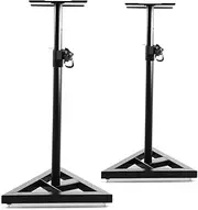 Alpha Set of 2 Speaker Stand, 30kg Speakers Stands Mount Bracket Universal Surround Sound Floor Standing for Studio Home Stage, Heavy Duty Steel 3 Locking Level Adjustable Height 67-120cm Black