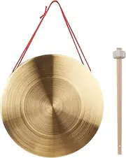 Mingzhe 30cm Hand Gong Cymbals Brass Copper Gong Chapel Opera Percussion Instrument with Round Play Hammer