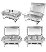 Chafing Dish Buffet Set[4 Pack] 8QT Stainless Steel Buffet Chafers,Catering Food