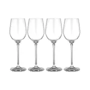 4pc Tempa Quinn 385ml White Wine Crystal Stem Glass Set Drinking Glassware Clear