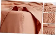 - Linen Fitted Sheet - 100% French Flax Linen - 170 GSM - Queen Hazelnut
