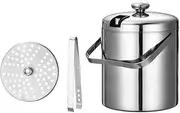 Insulated Ice Buckets, Stainless Steel Ice Container,Comfortable Carry Handle,Metal Bucket with Lid,Ice Clips,Champagne Chiller,for Parties,Home (3L)
