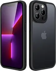 JETech Matte Case for iPhone 13 Pro Max 6.7-Inch, Shockproof Military Grade Drop Protection, Frosted Translucent Back Phone Cover, Anti-Fingerprint (Black)