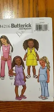 Butterick pattern 4216 girl vest, jumper, skirt and pants Size 2-5