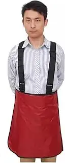 [KJIASDFE] Red Xray Protective Lead Apron, Lightweight Protective Lead Skirt, Radiation Shielding Lead Suit Adjustable Waist