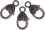 KALLORY Heart-Shape Lobster Clasp Key Accessories Alloy Claw Clasp for DIY Jewelry Making