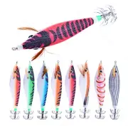 NEW 8PCS 9.6g Glow Shrimp Lure Squid Jig Octopus Fishing Hook Tackle Bass Bait