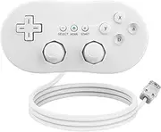 OSTENT Wired Classic Controller Compatible for Nintendo Wii Remote Console Video Game Color White