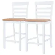 Bar Chairs 2 pcs White Fabric
