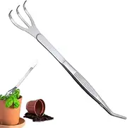 Stainless Steel Root Rake, Easy Pruning Plants Tweezers, Stainless Steel Soil Farming Tool Root Rake for Garden