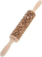 COLLBATH Embossed Rolling Pin for Baking Creative Patterned Dough Roller for Cookies Pastries and Fondant User Friendly Design for for Weddings Holidays and Christmas