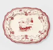 New Studio McGee with Threshold Christmas Oval Scalloped Edge Serving Platter