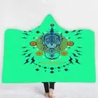 Monkeys And Green Fold 3D Hooded Blanket Wearable Flannel Throw Blanket Cloak