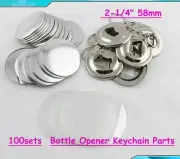 Bottle Opener Keychain Parts 58mm 2-1/4" 100sets Supplies For Pro Button Maker