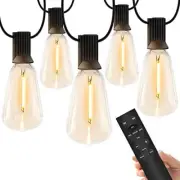 100Ft Outdoor String Light Bulbs Waterproof Dimmable LED Patio Lights for Yard