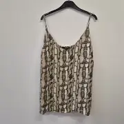 Ladies Top Size 22 Next Brown Cami Vest Snakeskin Print Party Evening