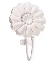 Isabel Iron Flower Hook - White/Milk