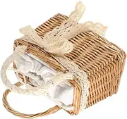 OKUMEYR Elegant Woven Flower Basket Handheld Decorative Storage Basket for Weddings Rustic Home Decor Multi Purpose Woven Flowerpot and Stable Material Natural Weaving Design