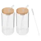 Glass Coffee Cup Set Drinking Cups with Lids Glasses Juicing Bottles Reusable