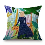 Colored Body Art Painting On Cotton Linen Pillow Cover Cushions & Decorative Pillows