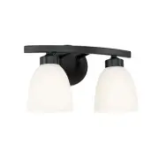 HomePlace Lighting Jameson 2 Light Vanity, Black/White - 114321MB-333