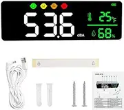 DC 5V Digital Sound Level Meter Wall Mount 30~130db Noise Detector Support Temperature & Humidity Display
