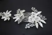 Silver tone hair comb bridal wedding crystal rhinestone hair accessories ha1916