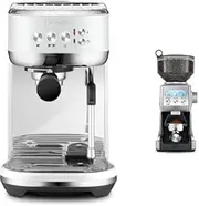 Bambino Plus Espresso Machine by Breville, Sea Salt - with the Smart Grinder Pro Coffee Grinder, BES500SST + BCG820