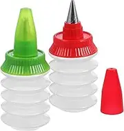 Garneck 2pcs Reusable Icing Bottles for Cookie Decorating Lightweight Squeeze Bottles for Cake and Cookie Icing Dessert Decorating Tools for Home Baking