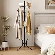 Coat Racks Freestanding, 12 Hooks Coat Tree Freestanding Used in the Bedroom Living Room Office, Coat Hanger Stand Coat Rack Stand Can be Hang Clothes, Hats, Bags, Black