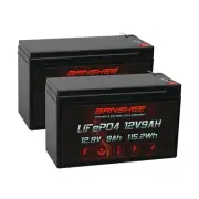 2 Pack: 12V 9Ah LiFePO4 Lithium Iron Phosphate Deep Cycle Rechargeable Battery